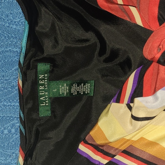 Lauren Ralph Lauren pencil skirt with tie front bow color block size Large nwt - Picture 2 of 4